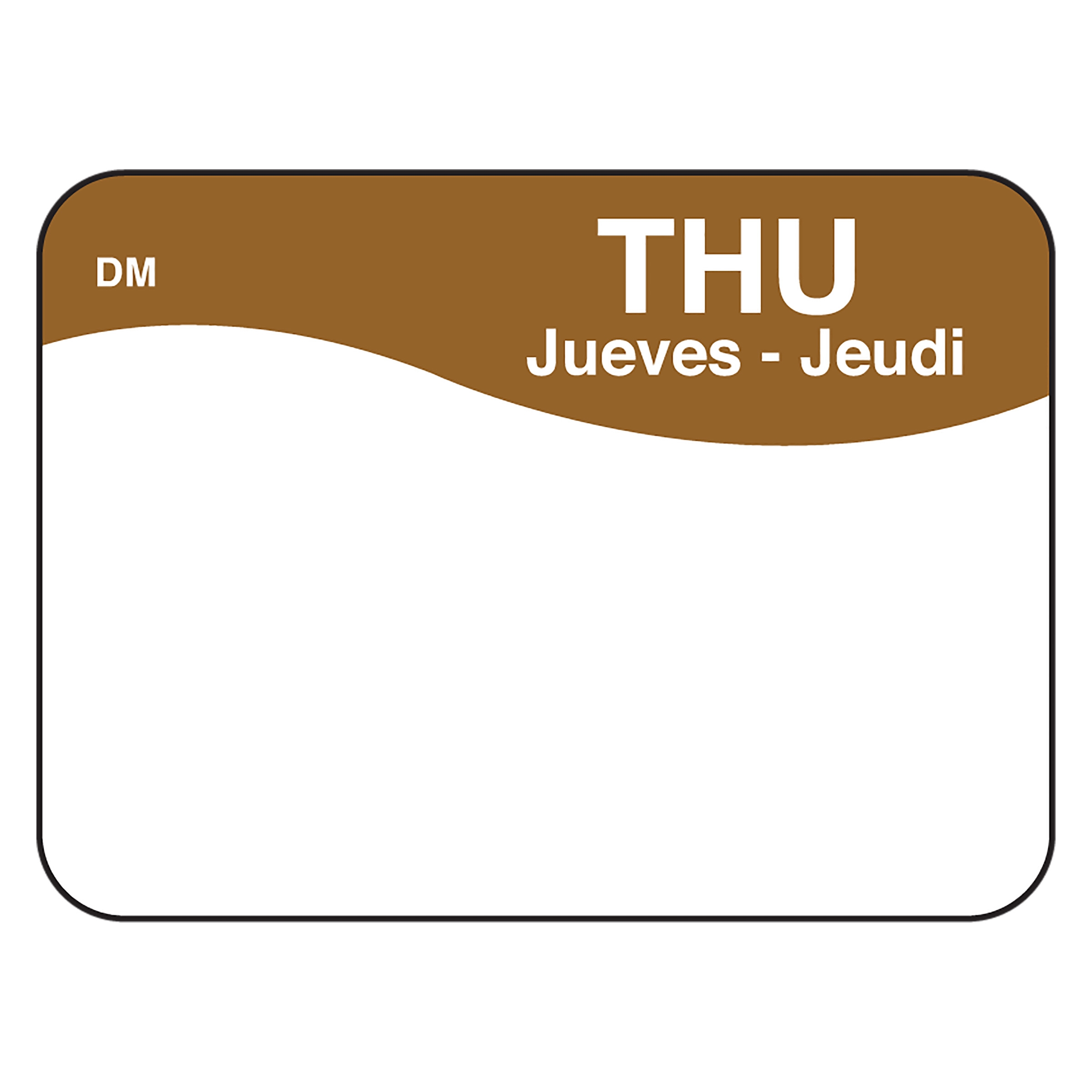 Daymark Dissolvemark Dissolve A Way Thursday 7/8 X 1.25 Inch Day Of The Week Labels, 1000 Count -- 12 Per Case