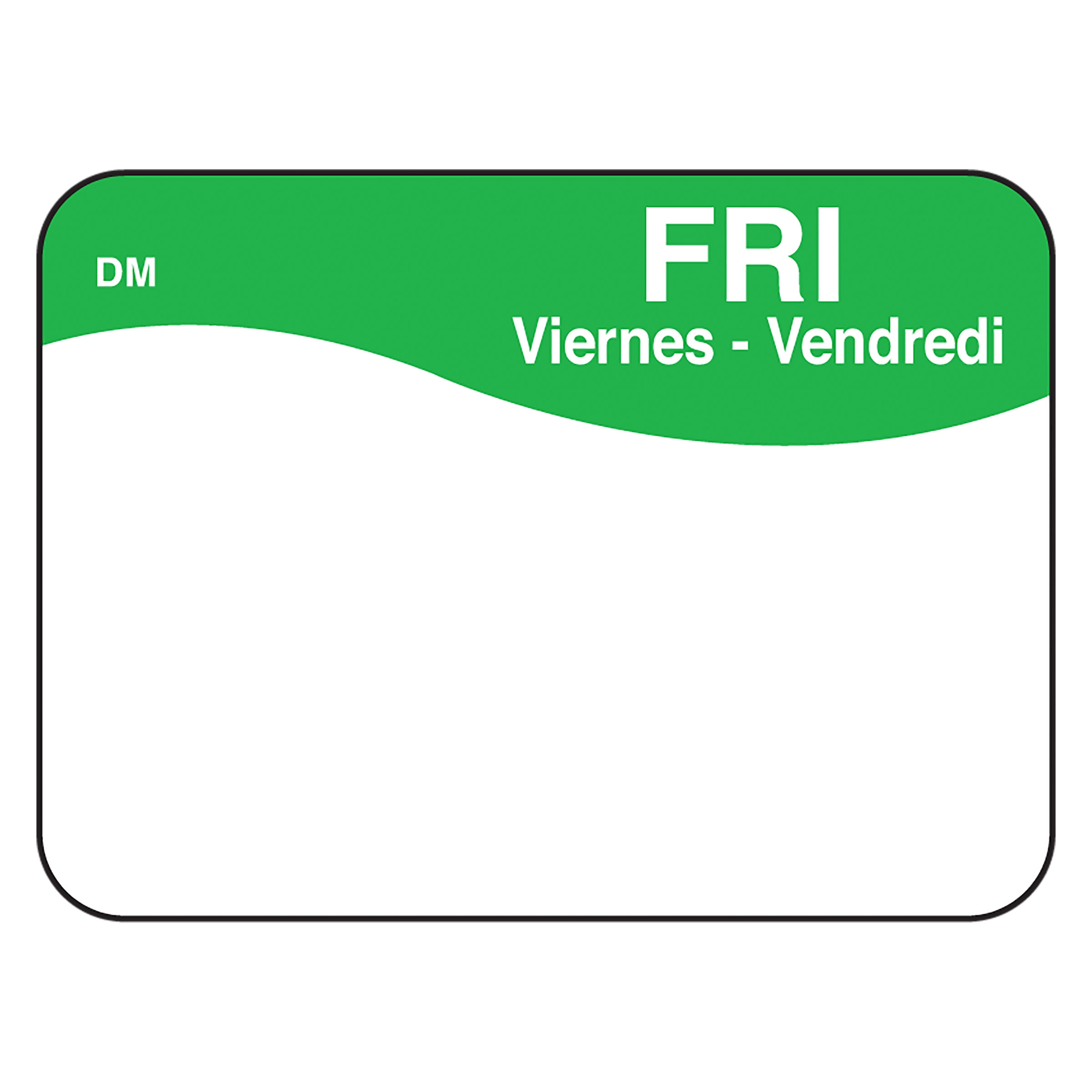 Daymark Dissolvemark Dissolve A Way Friday 7/8 X 1.25 Inch Day Of The Week Labels, 1000 Count -- 12 Per Case