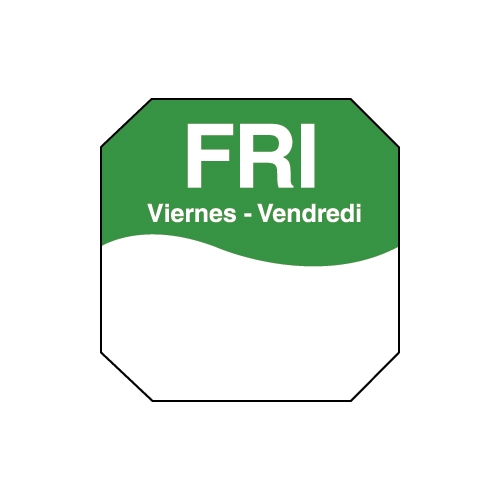 Daymark Friday Movemark Octagonal Trilingual Day Of The Week Removable Label, 1 Inch -- 12 Per Case