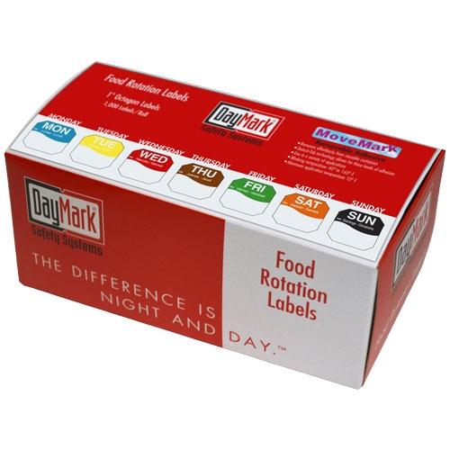 Daymark MoveMark Octagon Dot Box Label Kit- 7 Day, 1 x 1 inch -- 7 per case.