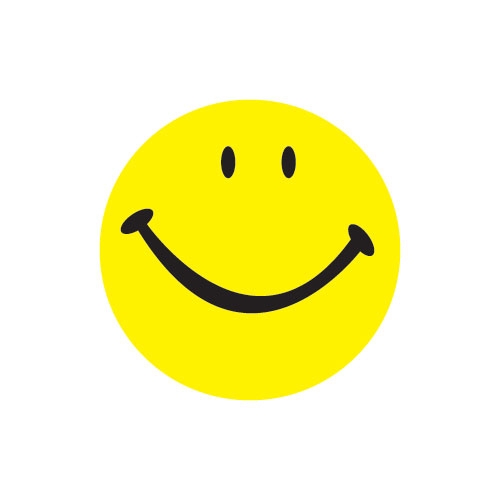 Daymark Duramark Yellow Smiley Logo Deli Label, 1 Inch Circle, 1000 Per Roll -- 12 Per Case