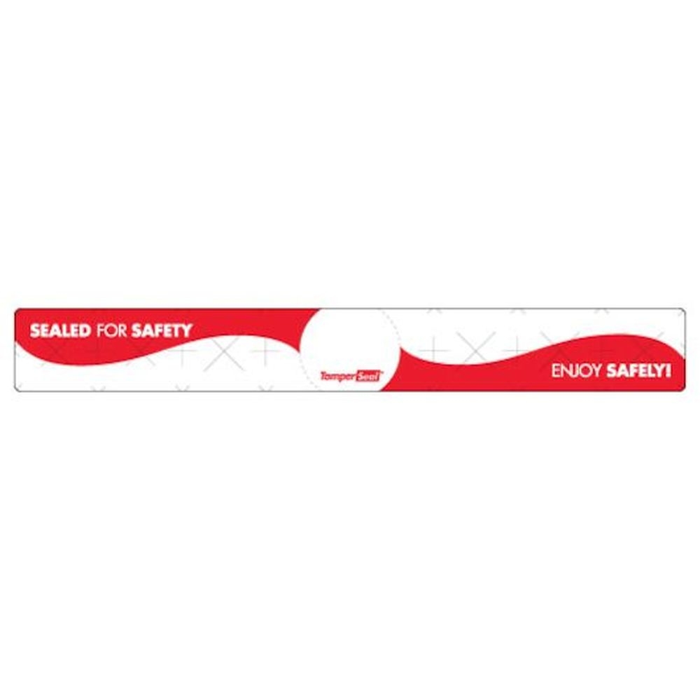 Daymark TamperSeal 1 inch by 8 inch Rectangle Super Permanent Adhesive Label with Tamper Slits, 250 count - 24 per case
