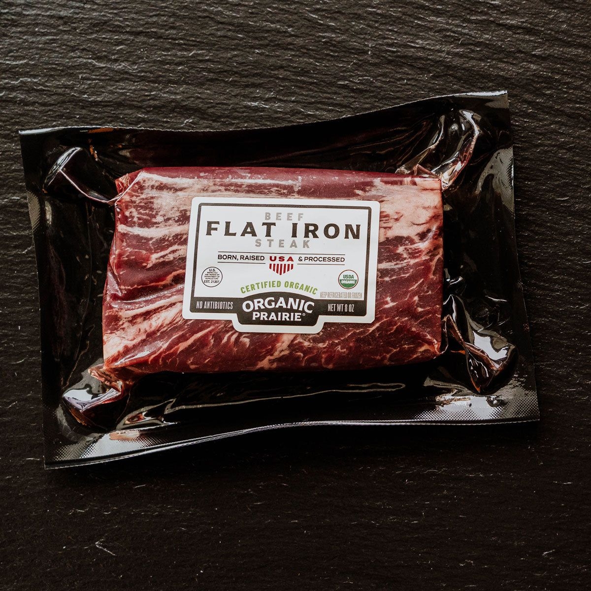 Organic Prairie Beef Flat Iron Steak, 0.52 Pound -- 8 per case