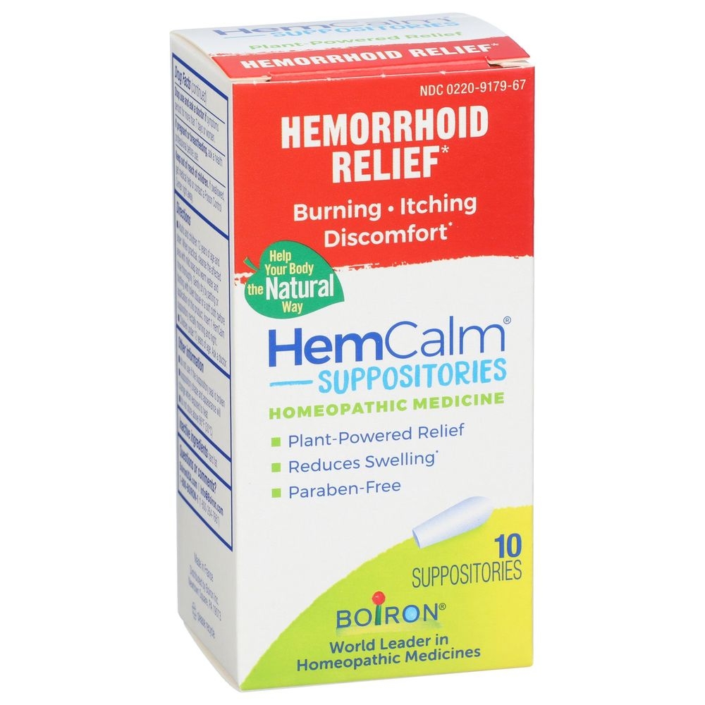 Boiron HemCalm Suppositories for Hemorrhoid Relief, 10 count