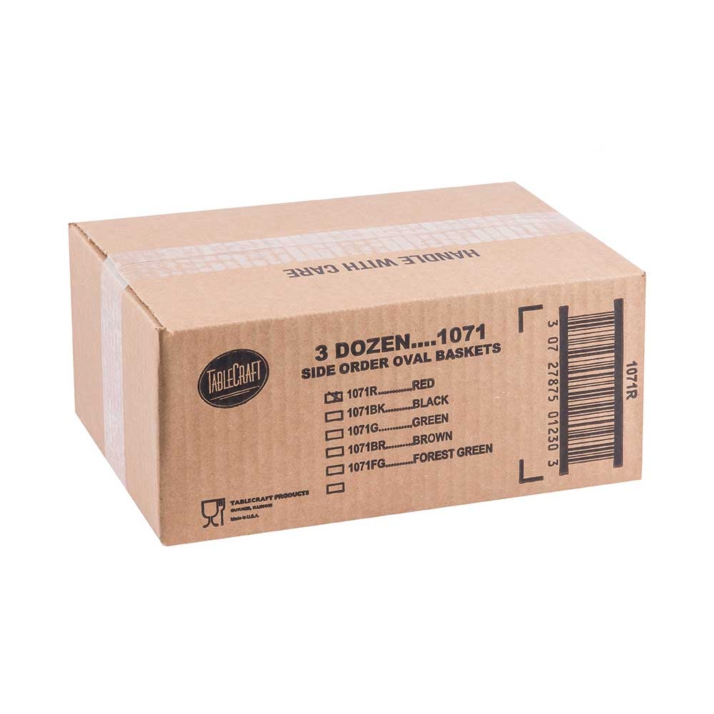 Tablecraft Red Side Order Oval Basket, 8 x 5.375 x 2 inch -- 36 per case