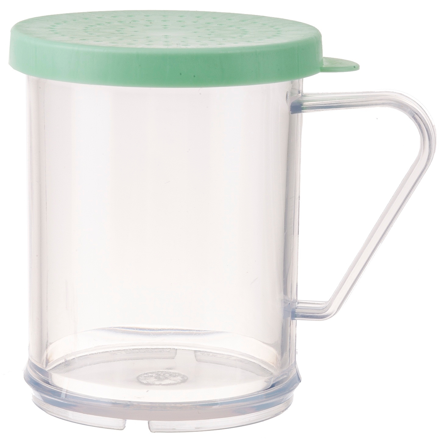 Tablecraft Fine Ground Dredge Shaker with Green Lid -- 12 per case
