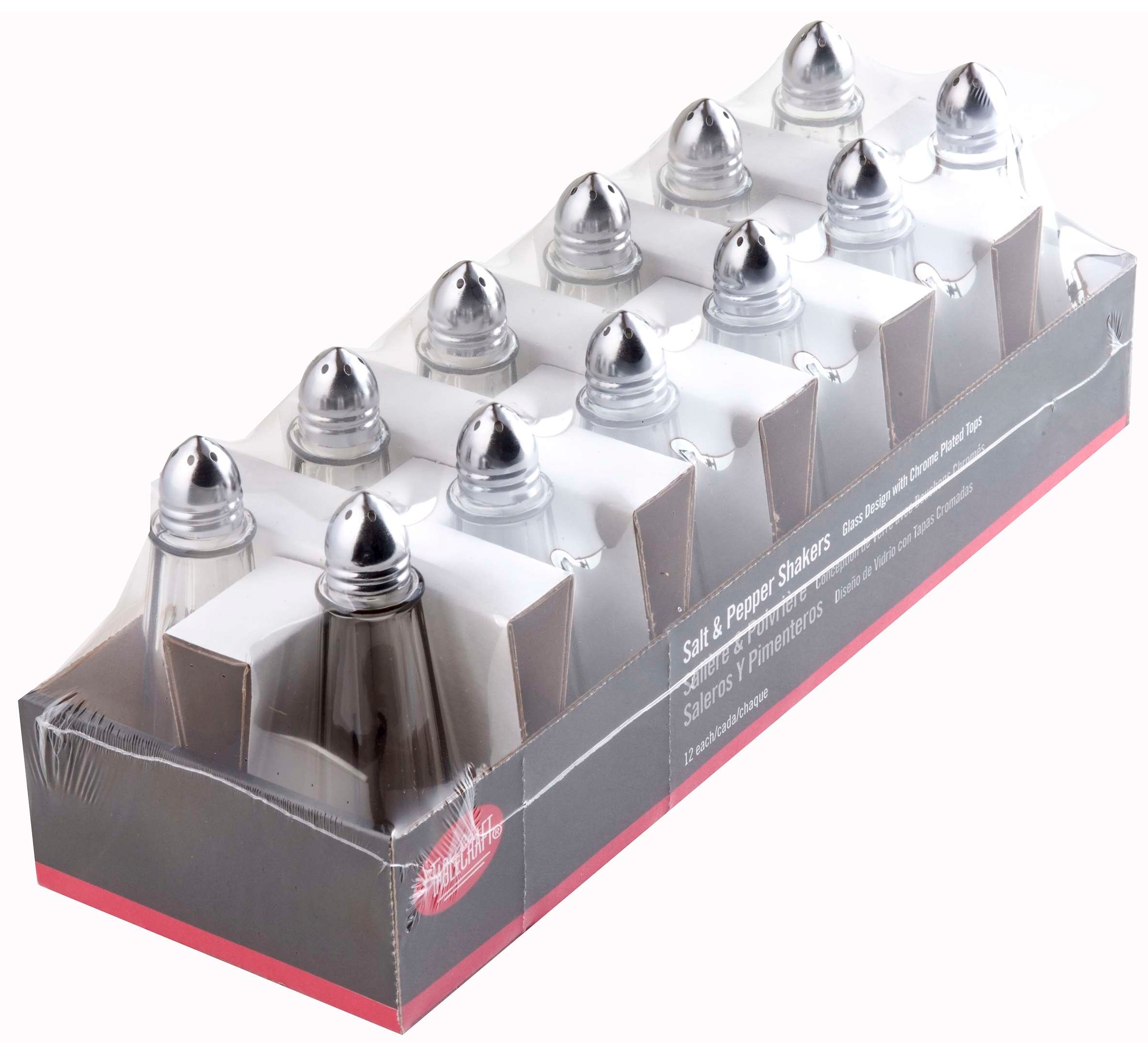 Tablecraft Eiffel Tower Salt and Pepper Chrome Top Shaker, 1 Ounce - 12 count per pack -- 4 packs per case