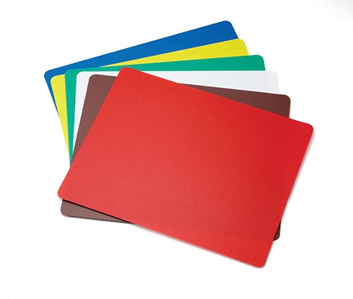 Tablecraft Polyethylene 15 x 20 inch Assorted Color Flexible Cutting Mat, 6 count