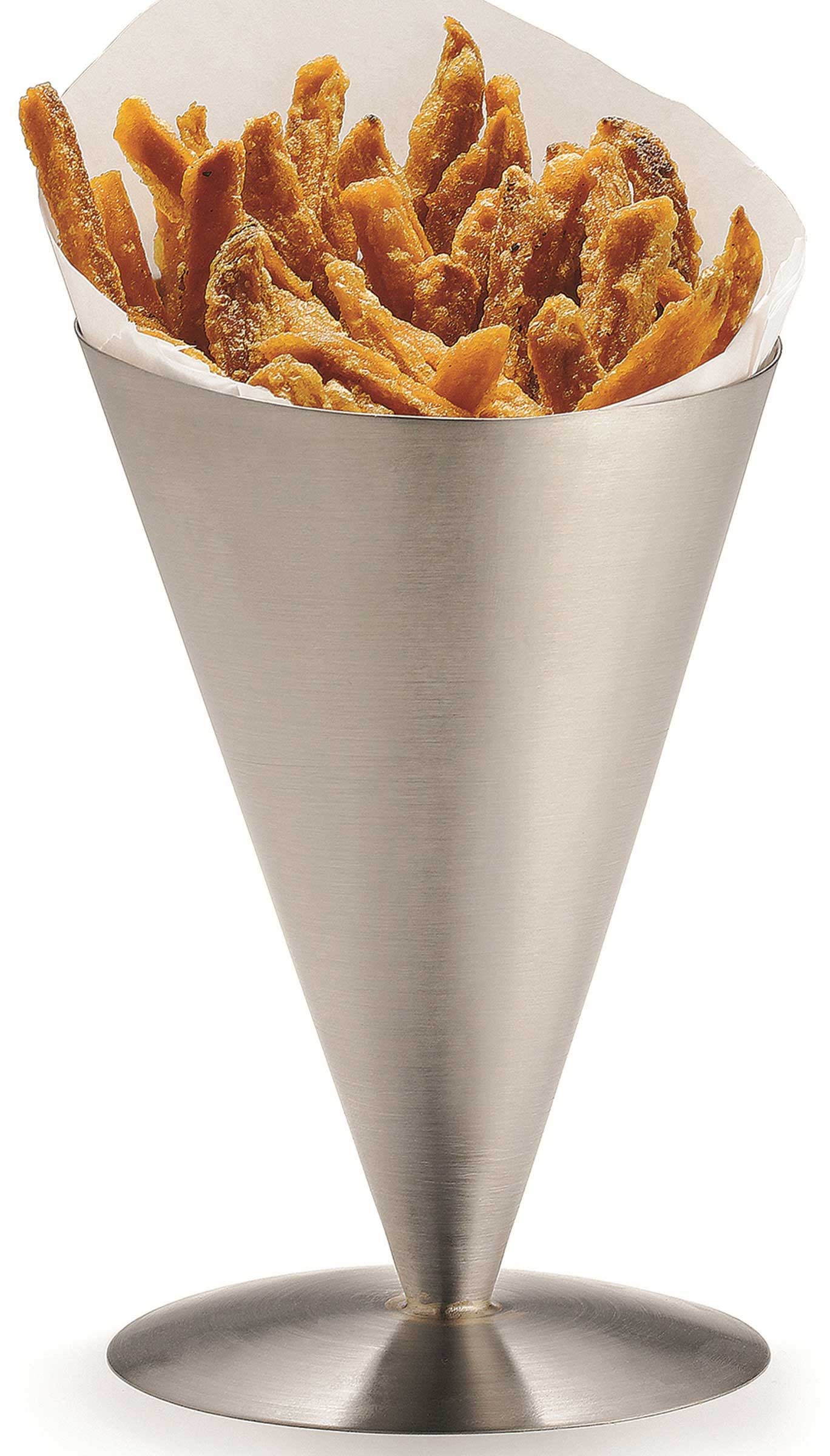 Tablecraft Stainless Steel Fry Cone, 4.5 x 7 inch -- 12 per case
