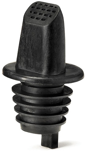 Tablecraft Plastic Black Liquor Pourer with Screen - 12 count per pack -- 36 packs per case