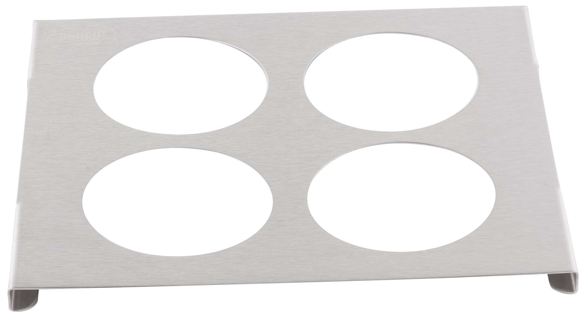 Tablecraft Stainless Steel Four Hole Template Bottle Holder, 6.25 x 7 inch -- 12 per case
