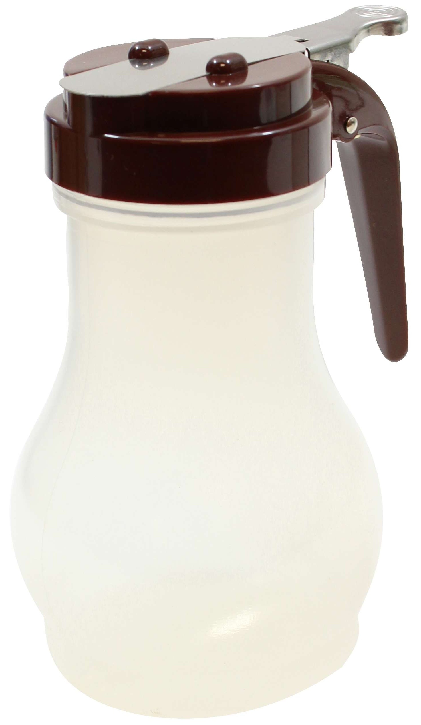 Tablecraft Polypropylene Teardrop Syrup Dispenser with Brown Abs Top, 10 Ounce -- 12 per case