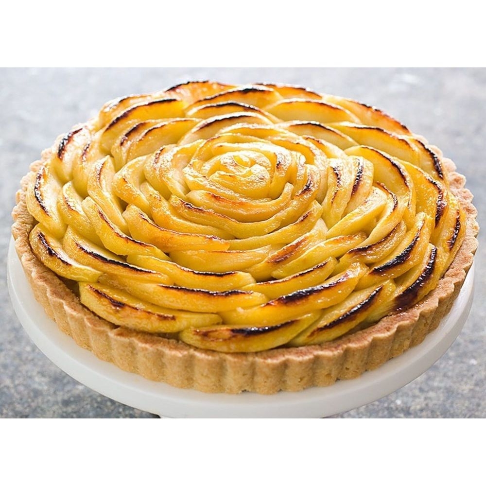 Gobel Tin Plate Round Fluted Tart Mold with Removable Bottom, 9.4 inch Dia x 1 inch Height Cavity