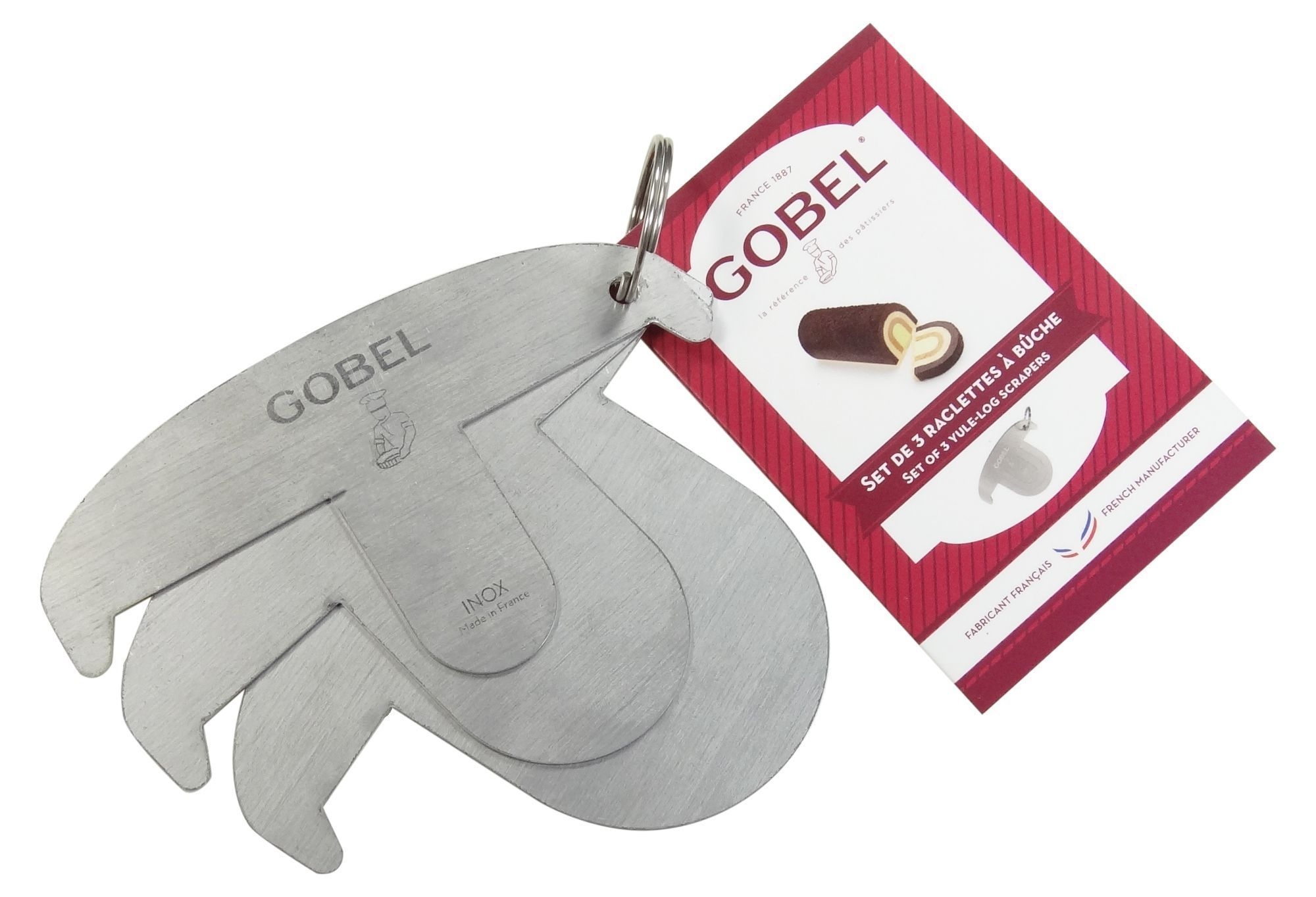 Gobel Stainless Steel Yule-log Scrapper, set of 3