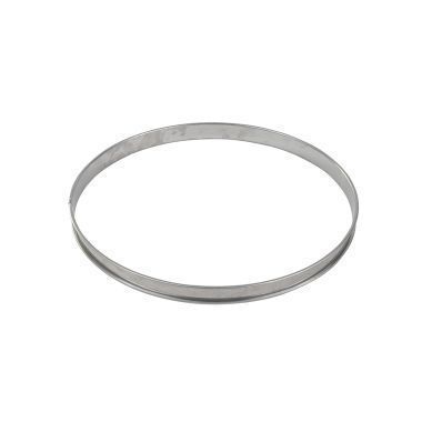 Gobel Stainless Steel Tart Ring with Rolled Edges, 10.6 inch Diameter
