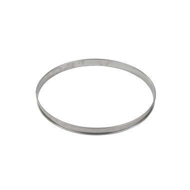 Gobel Stainless Steel Deep Tart Ring with Rolled Edges, 9.8 inch Diameter