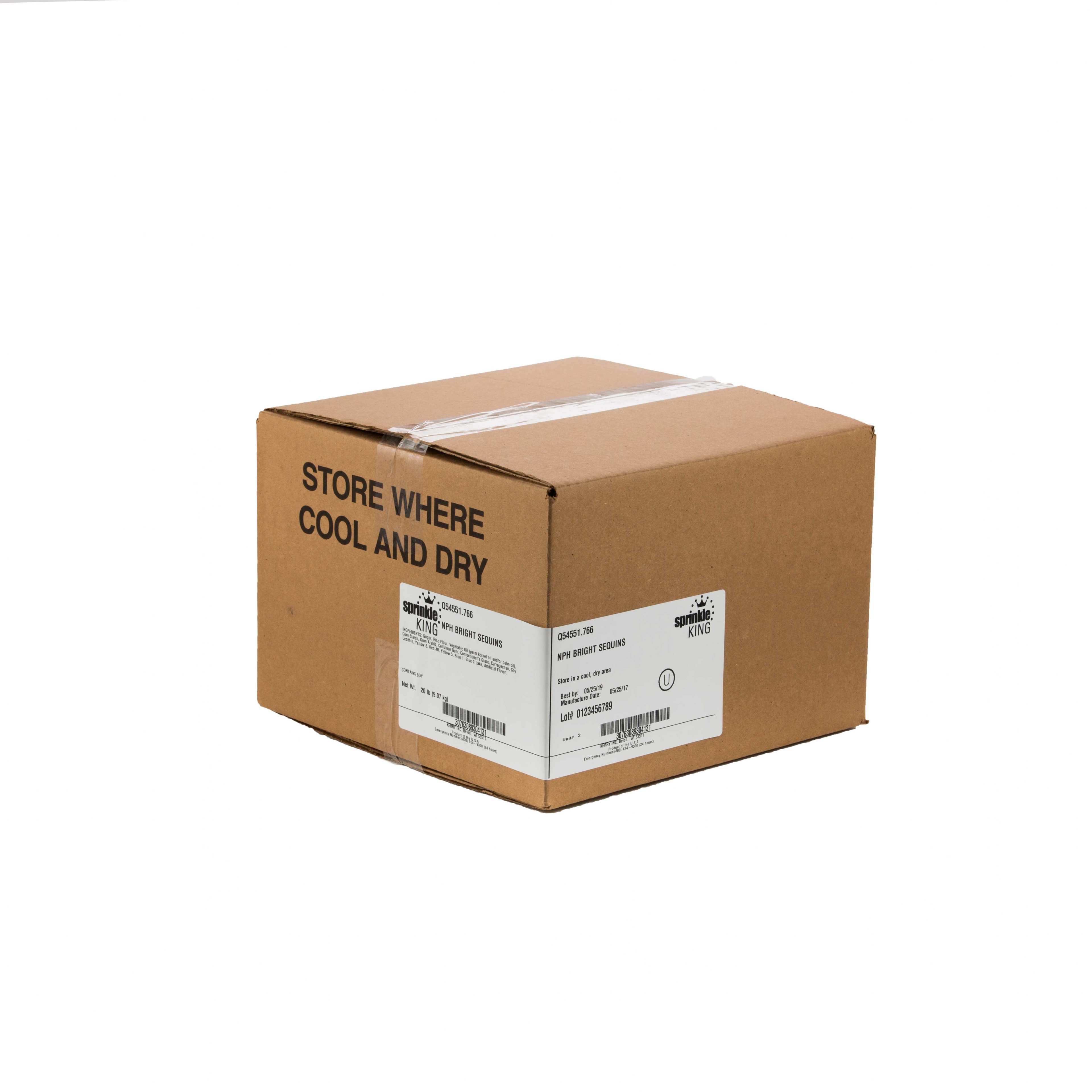 Sprinkle King Non Partially Hydrogenated Bright Sequins Decorettes, 5 Pound -- 4 per case.