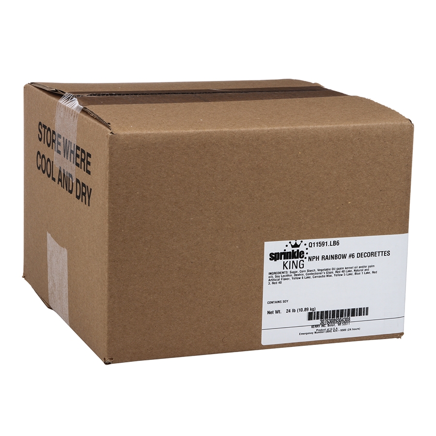 Kerry Non Partially Hydrogenated Rainbow Decorettes, 6 Pound -- 4 per case.