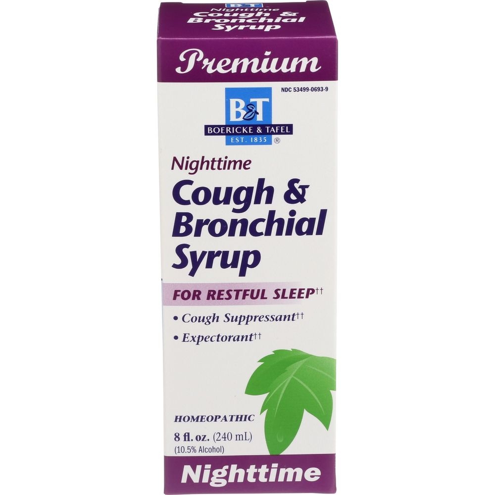 Boericke and Tafel Nighttime Cough and Bronchial Syrup, 8 Ounce -- 3 per case