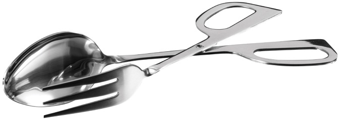 Winco Stainless Steel Satin Finish Fork and Spoon Salad Tong, 10 inch -- 6 per case