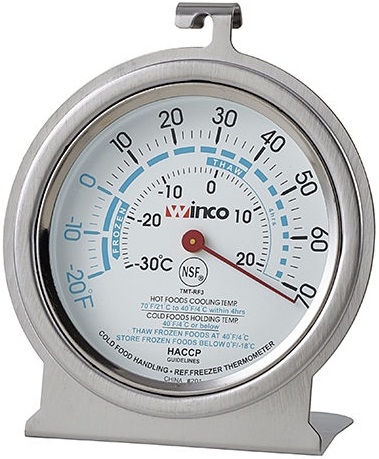 Winco Refrigerator/Freezer Thermometer, 3 inch Dia. -- 12 per case
