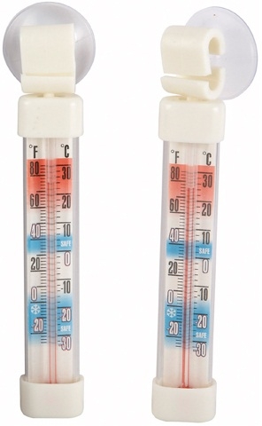 Winco Refrigerator/Freezer Thermometer with Suction Cup, 2 count per pack -- 12 per case