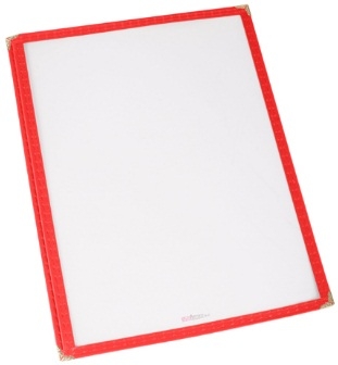 Winco Red Single Pocket Menu Cover -- 25 per case