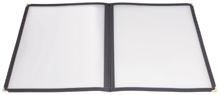 Winco Black Double Fold Panel Menu Cover -- 25 per case