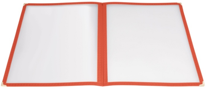 Winco Red Double Fold Panel Menu Cover -- 25 per case