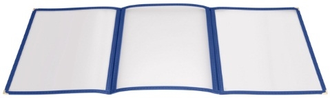 Winco Blue Triple Fold Panel Menu Cover -- 25 per case