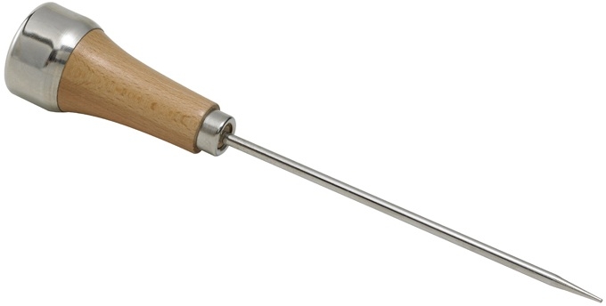 Winco Nickeled Steel Ice Pick with Wooden Tempered Handle -- 24 per case