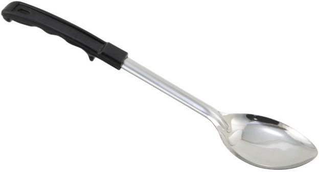 Winco Stainless Steel Solid Basting Spoon with Stop Hook Polypropylene Handle, 13 inch -- 12 per case
