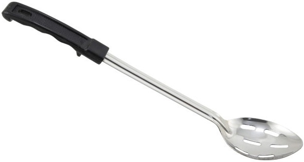 Winco Stainless Steel Slotted Basting Spoon with Stop Hook Polypropylene Handle, 15 inch -- 12 per case