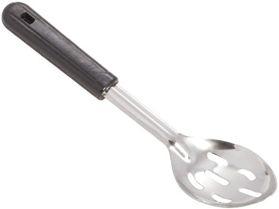 Winco Stainless Steel Slotted Basting Spoon with Bakelite Handle, 11 inch -- 12 per case