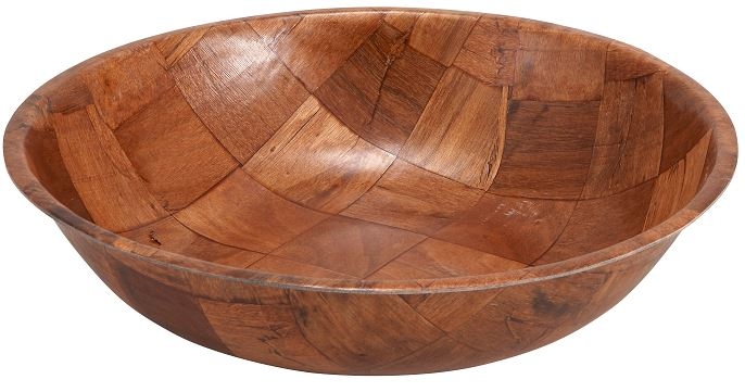 Winco Woven Wooden Salad Bowl, 8 inch -- 12 per case