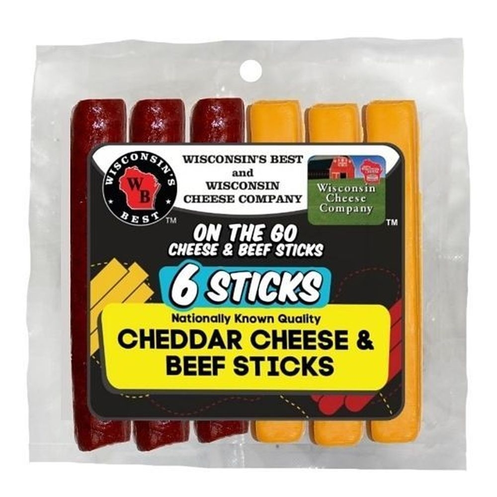 Wisconsins Best Cheddar Cheese and Beef Stick, 6 Ounce -- 48 per case