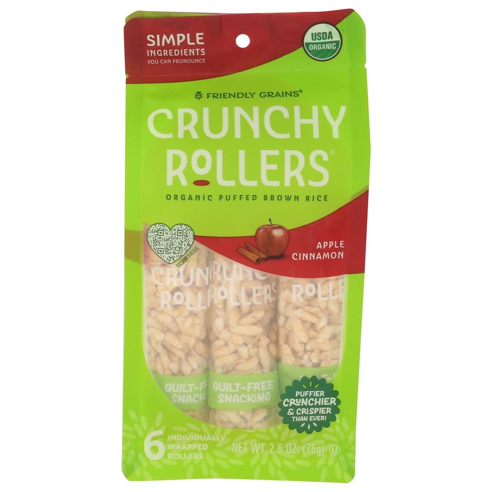 Friendly Grains Apple Cinnamon Crunchy Rollers, 2.85 Ounce Pouch -- 9 per case