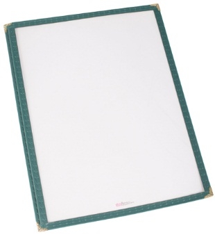 Winco Green Single Pocket Menu Cover -- 25 per case