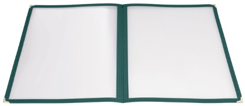 Winco Green Double Fold Panel Menu Cover -- 25 per case