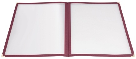 Winco Burgundy Double Fold Panel Menu Cover -- 25 per case
