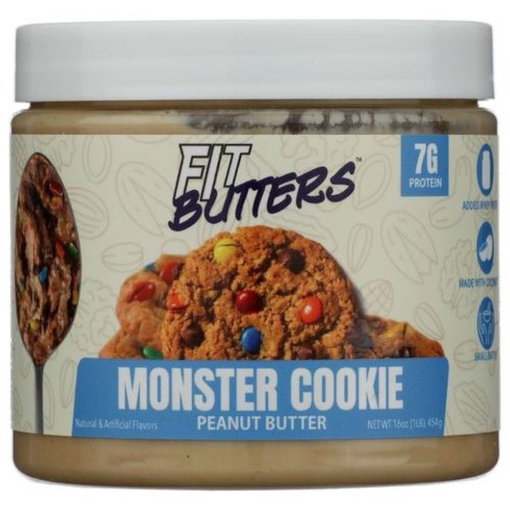 Fit Butters Monster Cookie Peanut Butter, 16 Ounce -- 6 per case