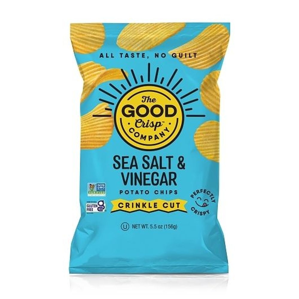 The Good Crisp Company Sea Salt and Vinegar Crinkle Cut Potato Chips, 5.5 Ounce -- 12 per case