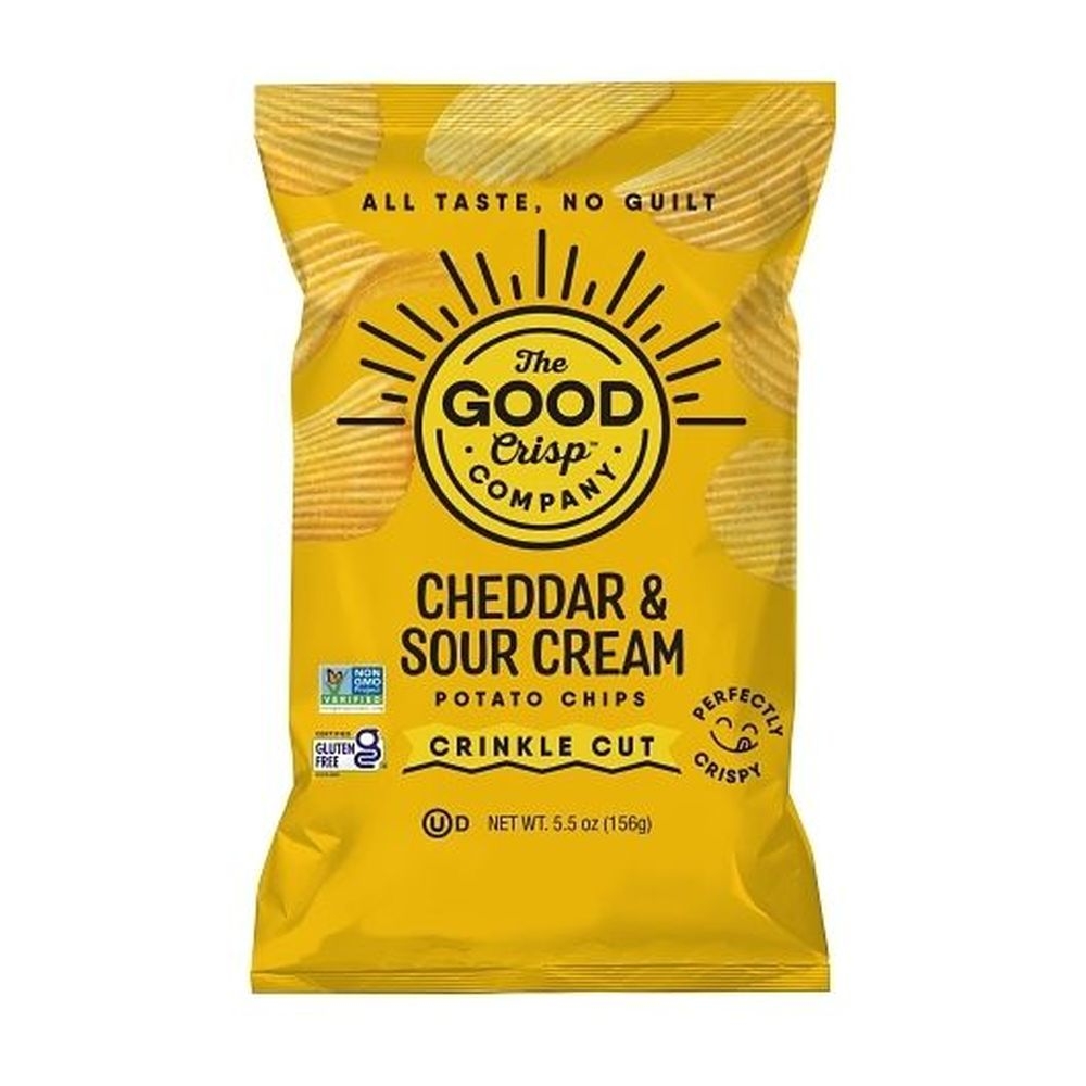 The Good Crisp Company Cheddar Sour Cream Crinkle Cut Potato Chips, 5.5 Ounce -- 12 per case