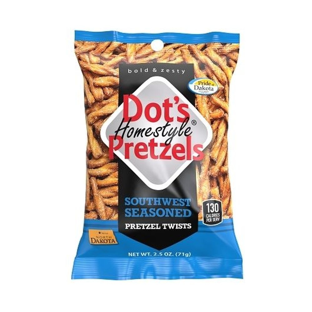 Dots Homestyle Southwest Seasoned Pretzel Twists, 2.5 Ounce Clip Strip -- 12 per case