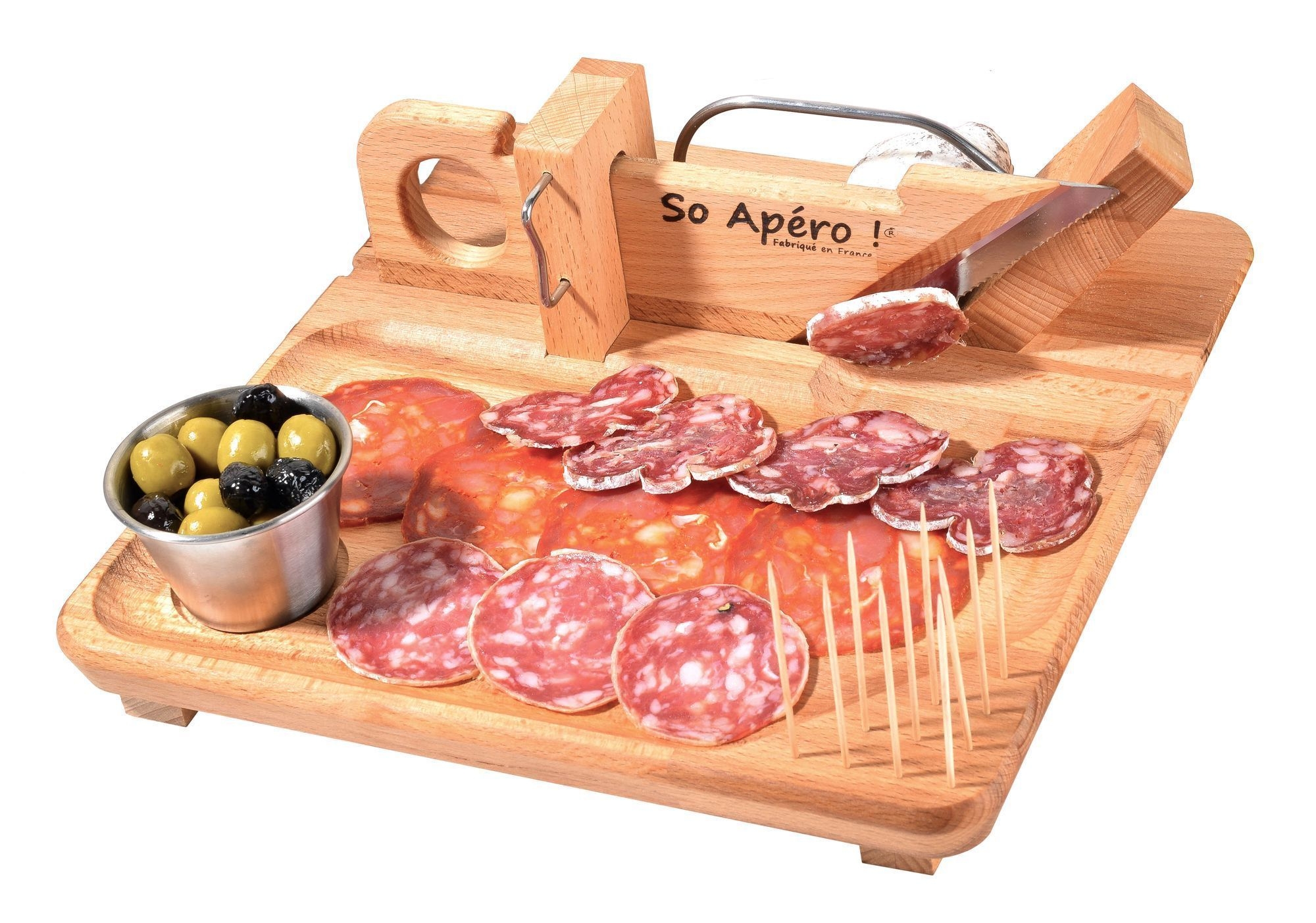 So Apero Roger Orfevre The Plateau Commercial Sausage Slicer, 11 x 11 x 3.5 inch