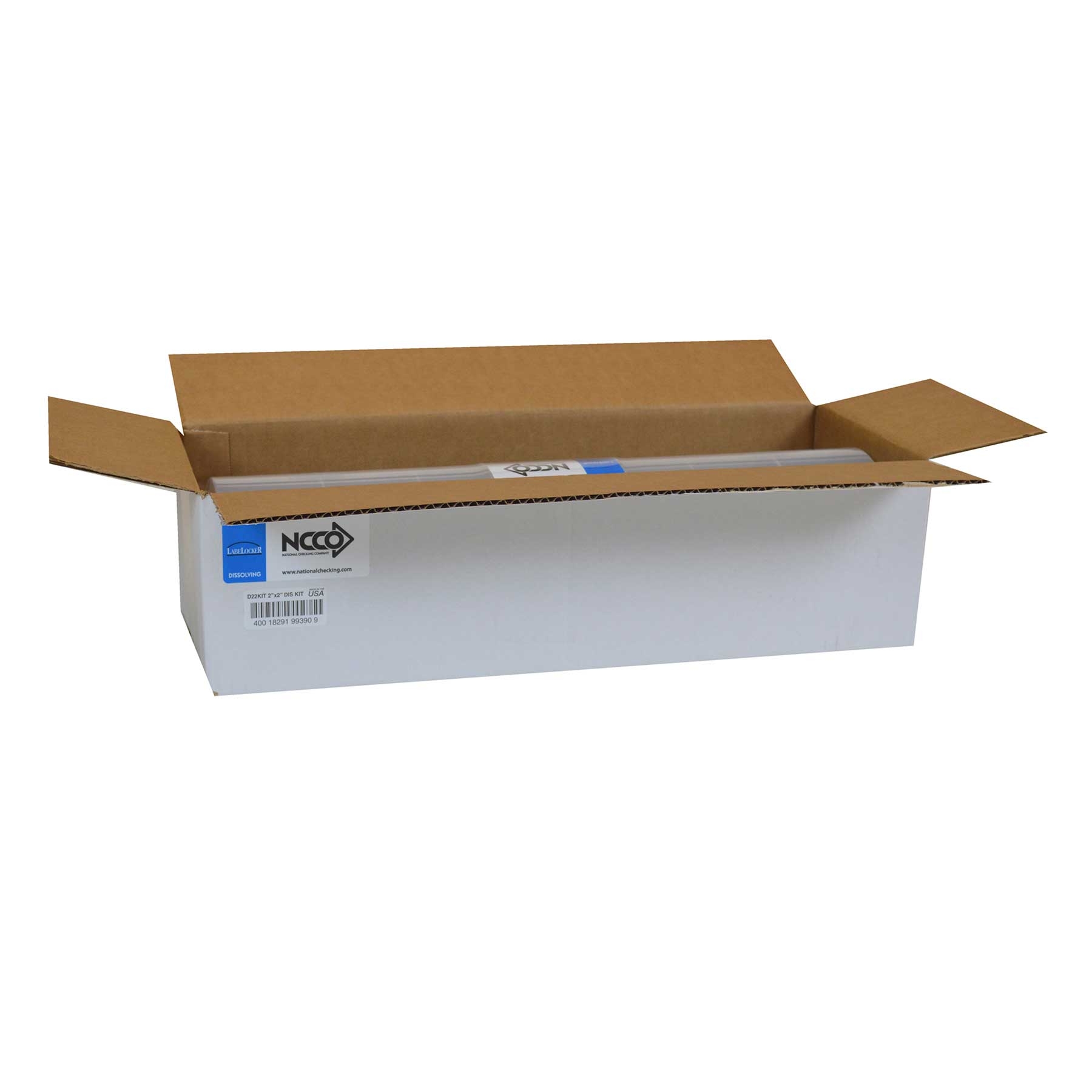 National Checking Labelocker Durable Plastic Dispenser with 7 Rolls of the 2 x 2 Day of the Week Dissolvable Labels.