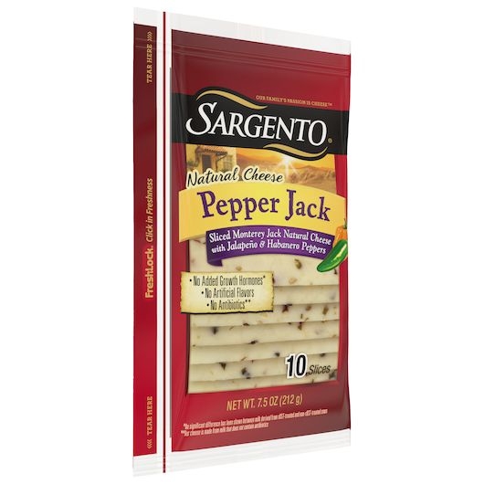 Sargento Pepper Jack Cheese Slice, 7.5 Ounce -- 9 per case