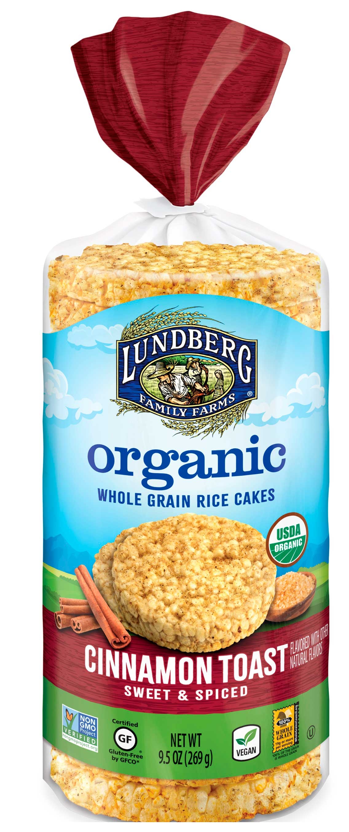 Lundberg Family Farms Cinnamon Toast Rice Cake, 9.5 Ounce -- 6 per case