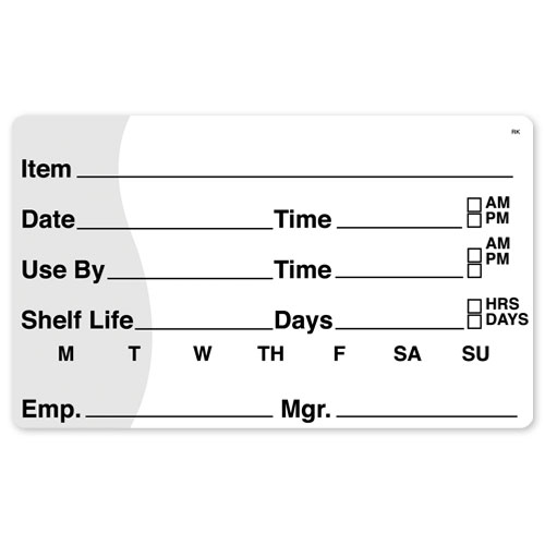 Daymark Shelf Life Label, 250 count per roll -- 12 rolls per case.
