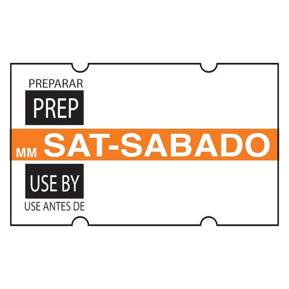 Daymark Day Of Week Preparation Use By Saturday Label, 1000 count